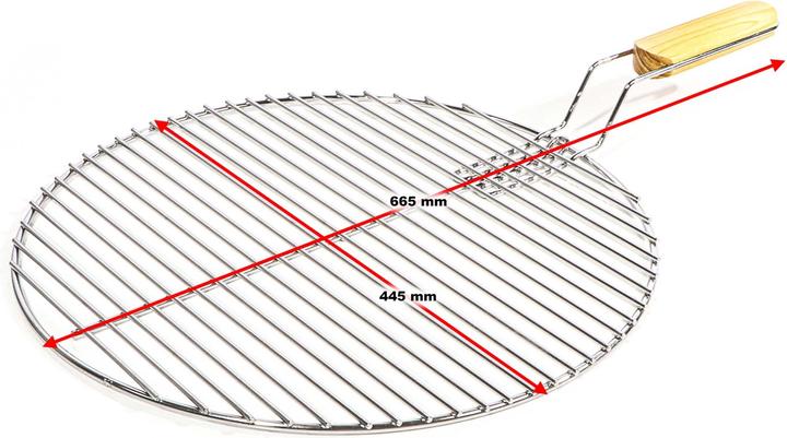 Image du produit Wiltec Grille BBQ Ronde Ø 44,5cm Acier inoxydable Barbecue Charbon de bois /à gaz Barbecue à boule G