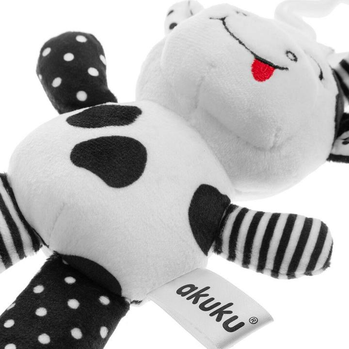 Image du produit Akuku A0471 Vache Hochet Vache Noir Et Blanc Peluche