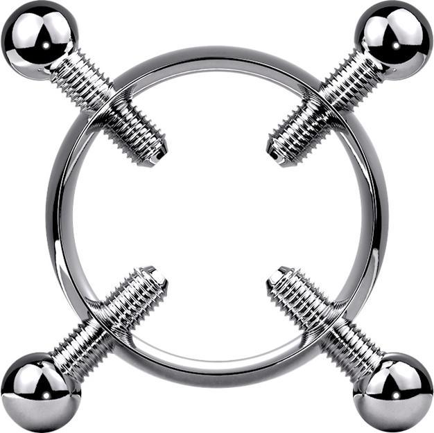 Immagine prodotto Star Piercing Fake Brustwarze silber Nippelklemme mit vier Schrauben (Acciaio chirurgico 316L)