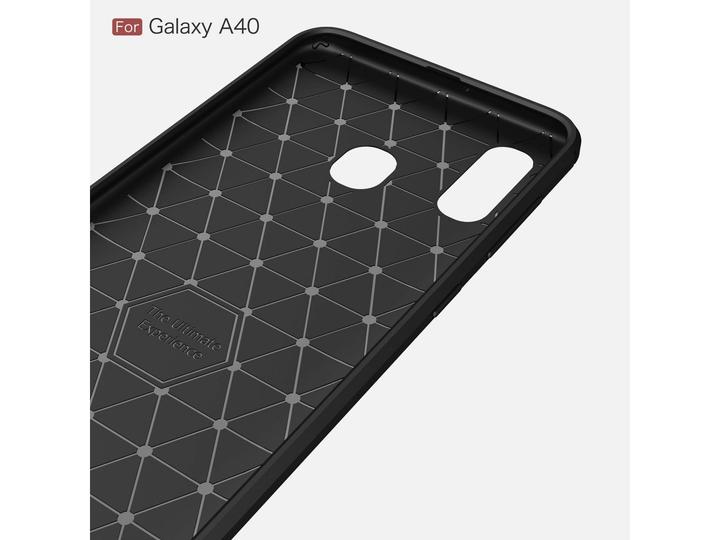 Actual product image Screenguard Samsung Galaxy A40 Cover Carbon Brushed Soft TPU (Samsung Galaxy A40)