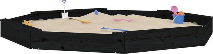 Actual product image VidaXL Sandkasten mit Sitzen Schwarz Achteck Massivholz