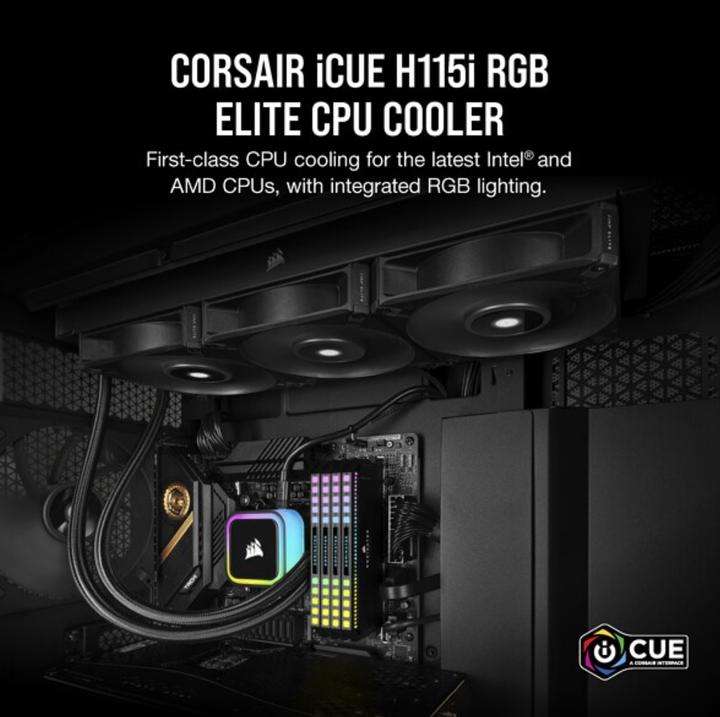 Actual product image Corsair WAK Cooling Hydro H115i iCUE Elite