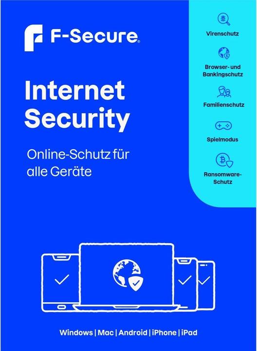 Immagine prodotto F-Secure Internet Security per tutti i dispositivi (ex SAFE) 1 anno/5 dispositivi Download (5 Utente, 5 Dispositivi/Utenti, 12 mesi)