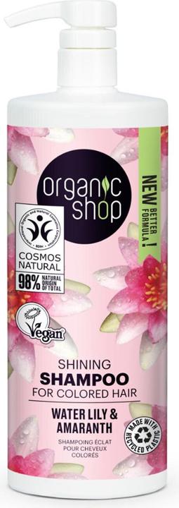 Organic Shop Glänzendes Shampoo für gefärbtes Haar Wasserlilie und Amaranth 1000ml (Flüssiges Shampoo)