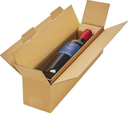 Immagine prodotto kaiserkraft Scatola per bottiglie di vino, marrone, per 1 bottiglia, a partire da 20 pz.. (1 x)