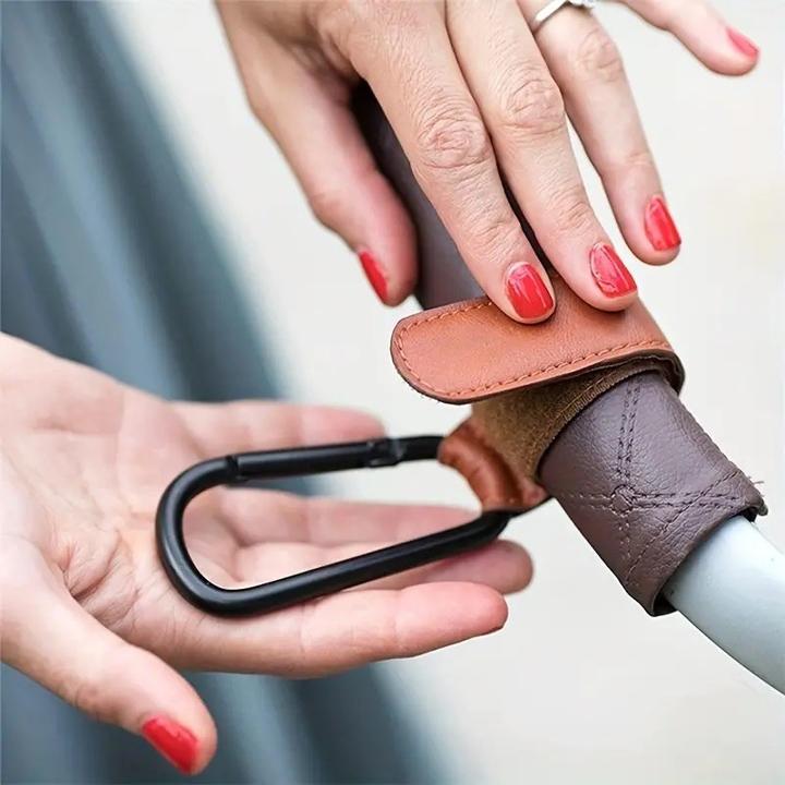 Actual product image Milkii Pushchair hook carabiner, brown