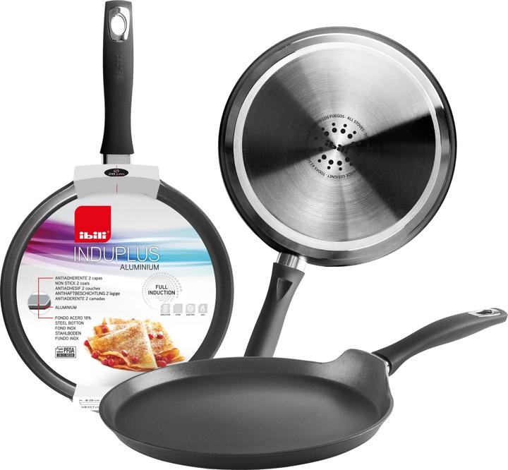 Actual product image Ibili Crepespfanne New Induplus 28 cm Antihaftbeschichtung, für süsse & salzige Crêpes (28 cm, Stainless steel)