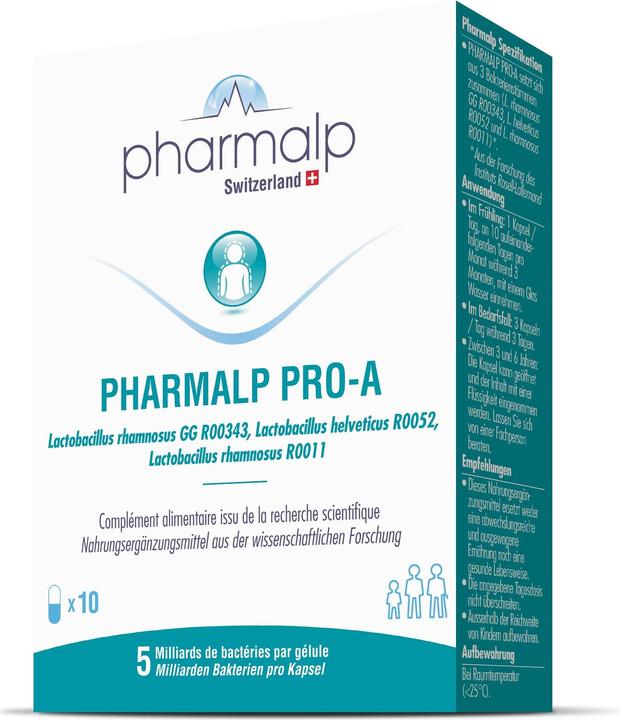 Nährwerte und Zutaten Pharmalp PRO-A Probiotika (10 Stück, Kapseln, 18 g)