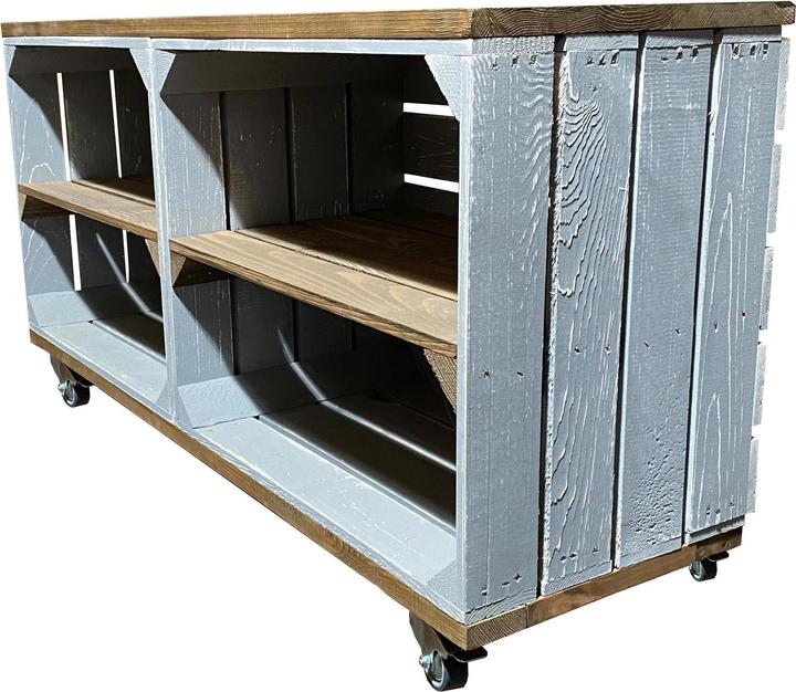 Image du produit Holz Zollhaus Étagère sur roulettes Vintage (100 x 50 x 30 cm)