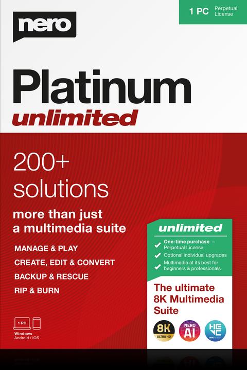 Nero Platinum Unlimited (1 User, 1 Geräte/User, unbegrenzt)