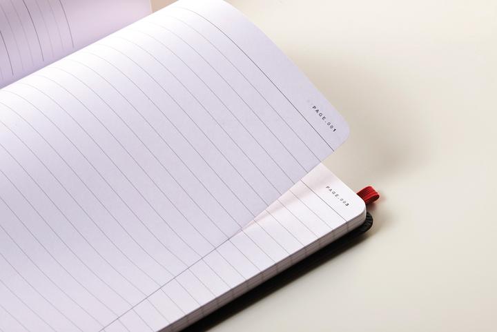 Actual product image Oxford Black n' Red A6 Hardback Casebound Business Journal Ruled & Numbered 144 Page Black (A6, Lined, Hardcover)