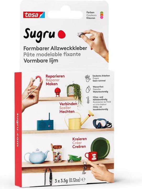 Actual product image Sugru by tesa Sugru 3x mouldable all-purpose adhesive, versatile adhesive putty for decorating, gluing & repairing (10.50 g)