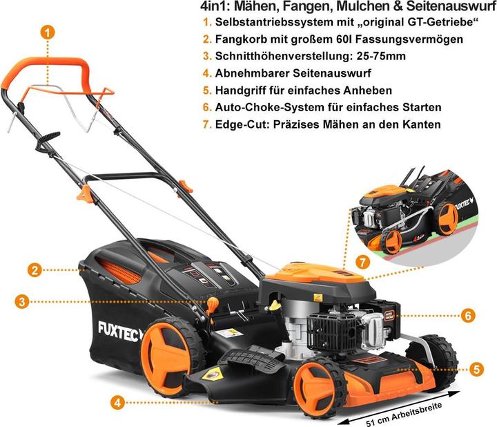 Immagine prodotto Fuxtec Tagliaerba a benzina FX-RM5196 (Benzina)
