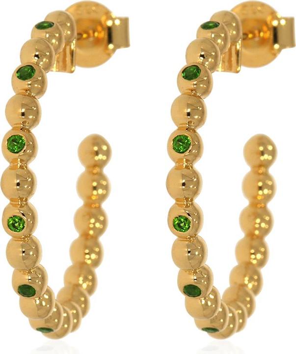 Image du produit Xen Créoles enfichables avec diopside de chrome env. 0,40 ct. plaqué or jaune (Argent sterling 925)