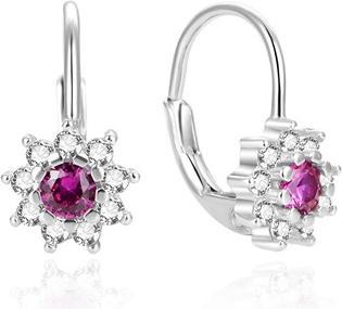 Actual product image Beneto Glittering silver earrings with zircons AGUC1268DL (L)