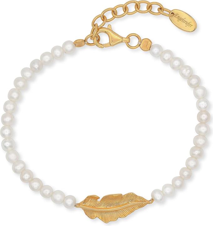 Actual product image Engelsrufer Bracelet Glory Feather Gold (21 cm, 925 silver, Perle)