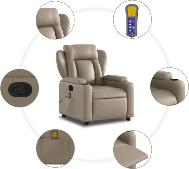 Produktbild VidaXL Massagesessel Cappuccino-Braun Kunstleder,Farbe