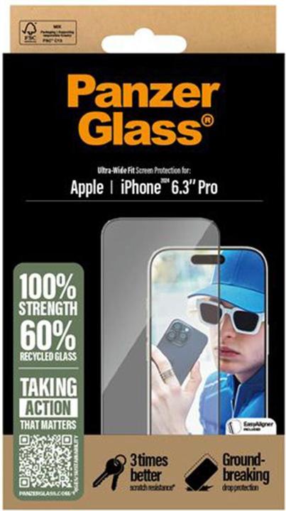 Immagine prodotto PanzerGlass Vestibilità ultra-ampia (1 Pezzo/i, Apple iPhone 16 Pro)