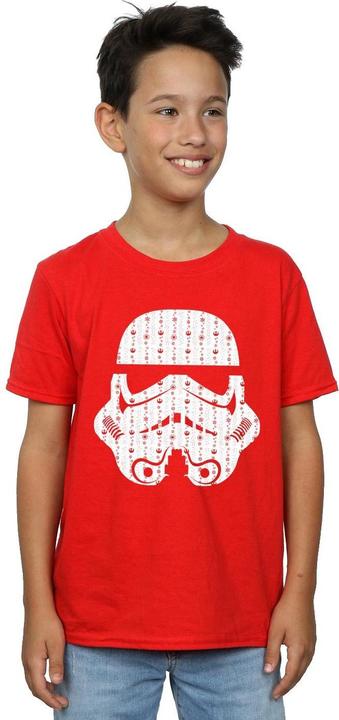 Actual product image Star Wars Boys Christmas Stormtrooper Helmet T-Shirt (140, 146)