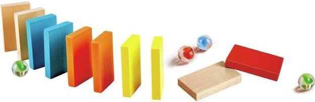 Actual product image Hape Fast marble run with dominoes