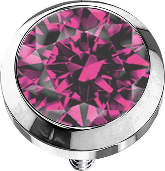 Immagine prodotto Star Piercing Ancora dermica argento con cristalli rosa (Acciaio chirurgico 316L, senza ottone)