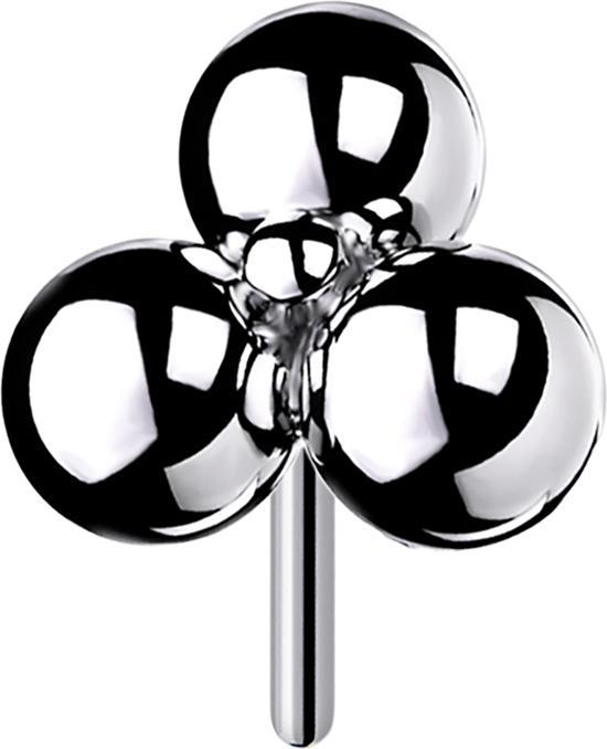 Produktbild Star Piercing Threadless silber drei Kugeln (ohne Messing, Titan G23)