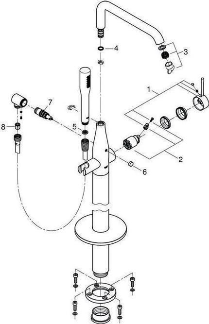 Produktbild Grohe Essence Einhand-Wannenbatterie mit Bodenmontage