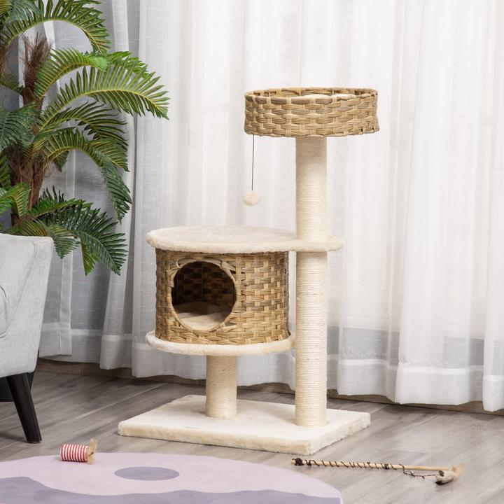 Actual product image Jamb Scratching post (95 cm, Nature+Beige)