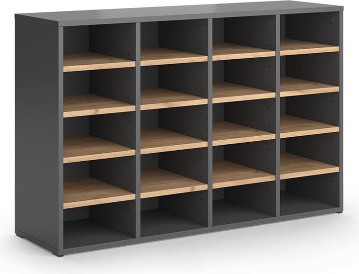 Vicco Schuhschrank Lysander, Goldkraft Eiche/Anthrazit, 104 x 65.5 cm (104 x 32 x 122 cm)