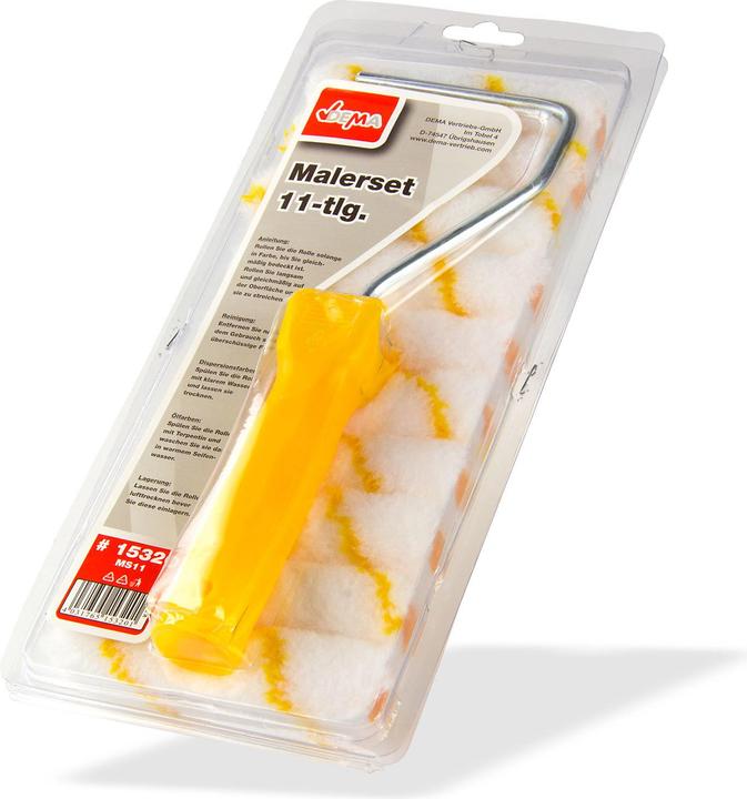 Immagine prodotto Dema Set da imbianchino 11 pezzi - rullo per pittura piccolo 10 rotoli 1 appendino