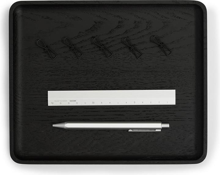 Immagine prodotto Oakywood Vassoio portaoggetti - Vassoio in legno - Organizzatore da scrivania - Nero / Medio - Legno di querc
