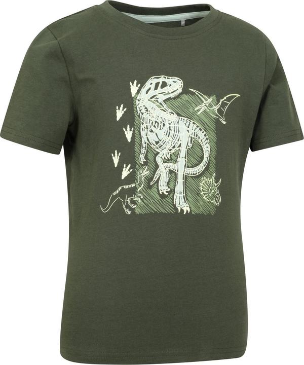 Actual product image Mountain Warehouse Childrens/Kids Dinosaur Organic Glow In The Dark T-Shirt (128)