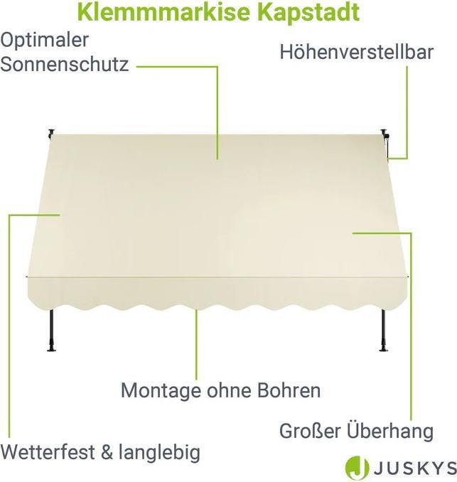 Actual product image Juskys Klemmmarkise Kapstadt (3 m)