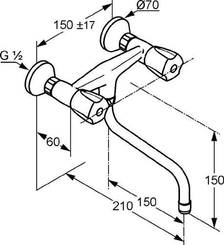 Actual product image Kludi Standard wall fitting, chrome
