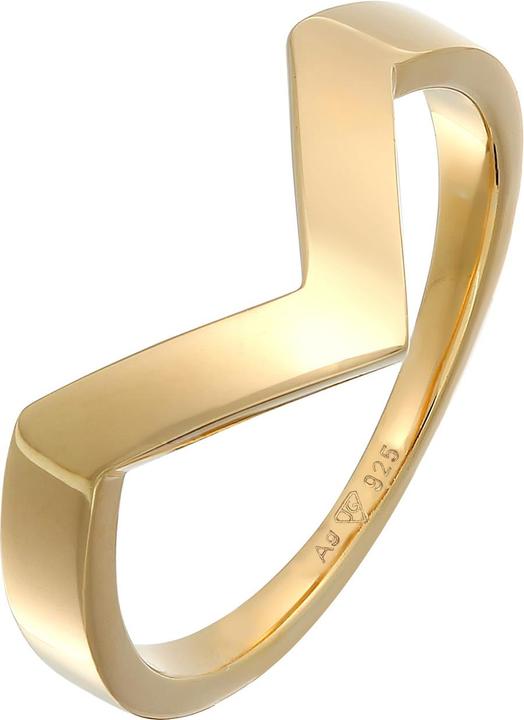 Elli PREMIUM Ring V-Form Basic 925 Silber rhodiniert