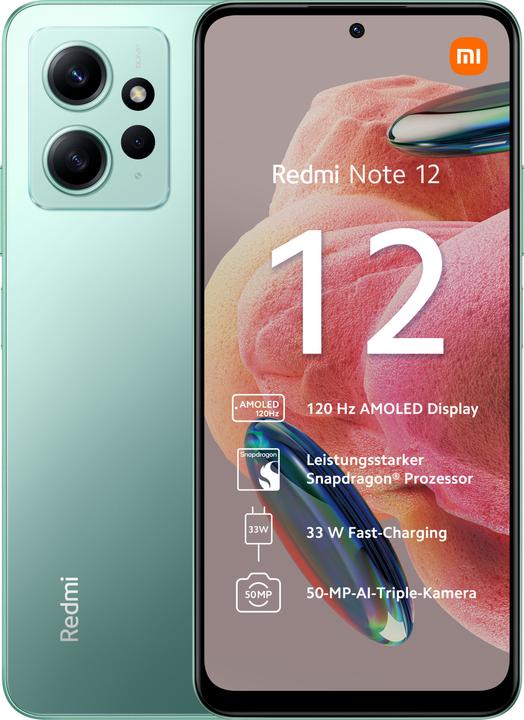 Xiaomi Redmi Note 12 (128 GB, Mint Green, 6.67", Dual SIM, 50 Mpx, 4G)