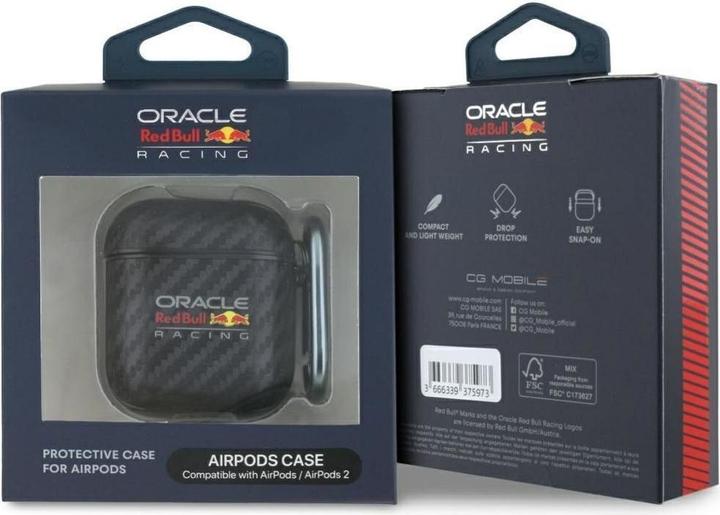 Image du produit Red Bull Case PU Carbon Logo for AirPods 1/2 black (Sac pour écouteurs)
