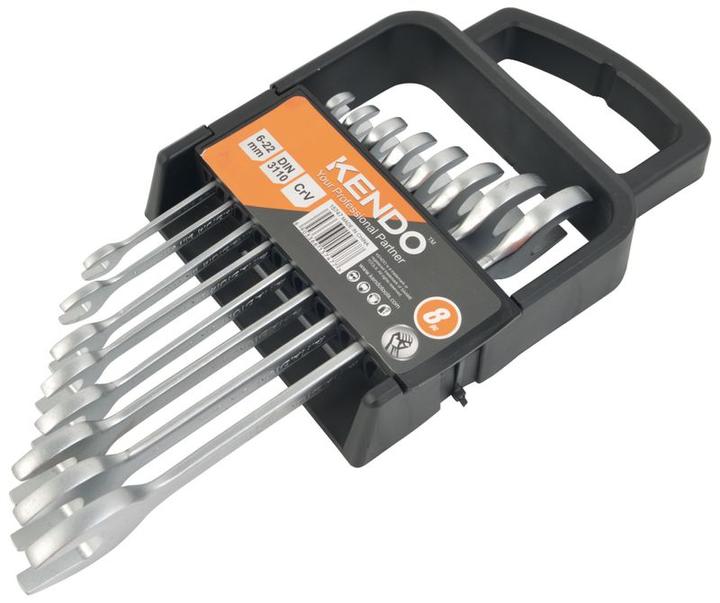 Kendo Double open-ended spanner set 8-piece (22 mm)