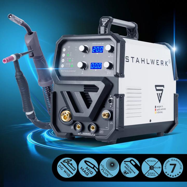 Image du produit Stahlwerk Soudeuse combinée MTM-200 ST 3-en-1 avec dévidoir de fil synergique 200 A