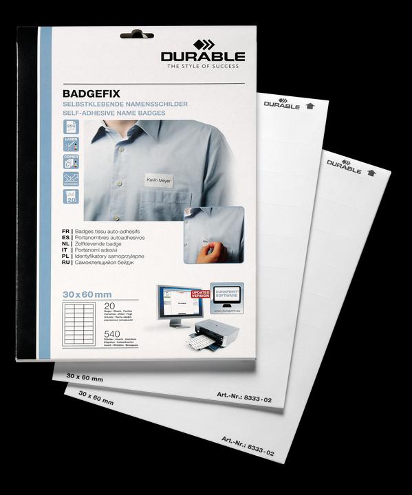 Actual product image Durable Name badges, self-adhesive