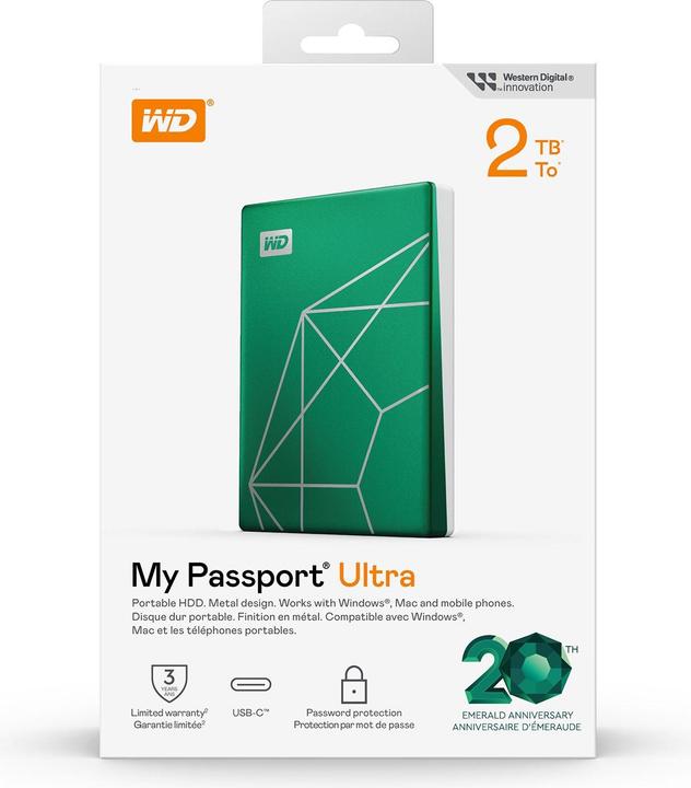 Immagine prodotto WD My Passport Ultra 20th Emerald Anniversary Edition (2 TB)