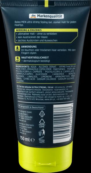 Immagine prodotto dm Balea MEN Gel per capelli ultra forte (Gel per capelli, 150 ml)