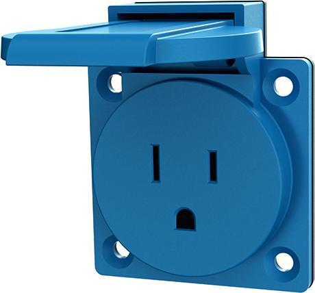 Produktbild Mennekes MEN 10087 Anbausteckdose blau 125V 15A 2P+E USA
