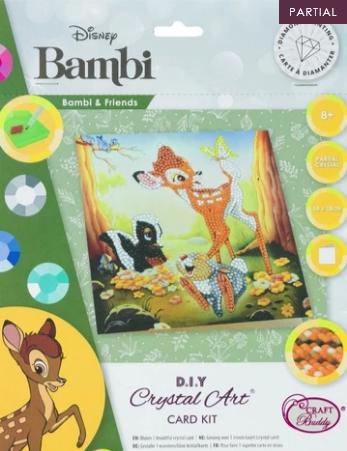Actual product image Craft Buddy Bambi and Friends, 18x18cm Crystal Art Card