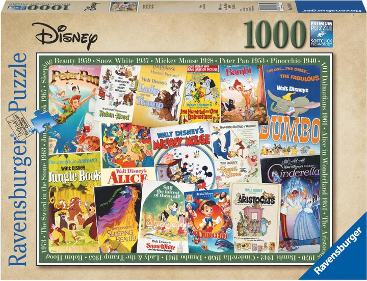 Actual product image Ravensburger Disney Vintage Movie Poster (1000 pieces)