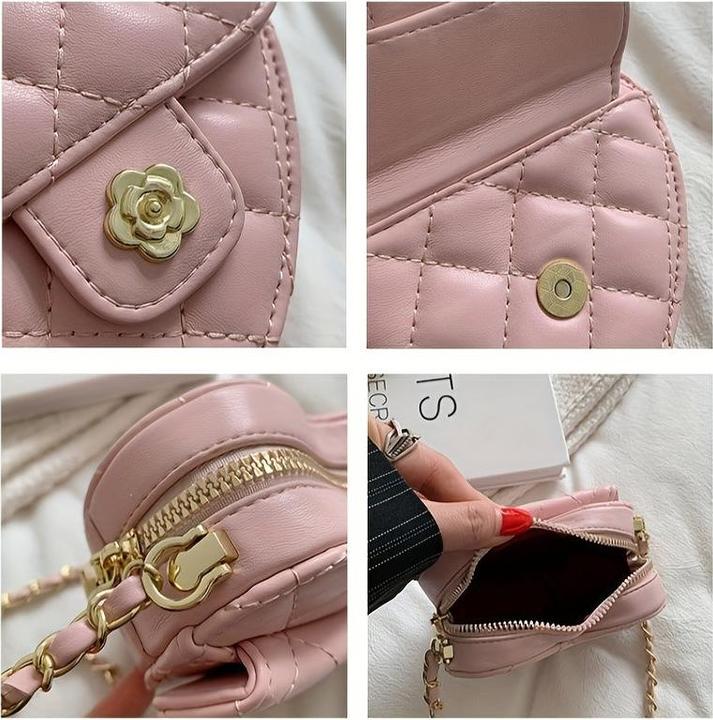 Immagine prodotto Only-Bags.Store Mini borsa a tracolla a forma di cuore, borsa in pelle PU ricamata alla moda, accessorio carino e