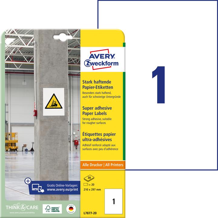 Produktbild Avery Stark haftende Papier-Etiketten
