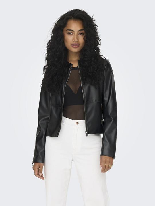Actual product image Only Fly-Away collar jacket Faux leather jacket (3XL)