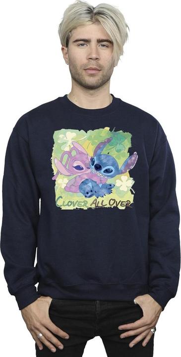 Actual product image Disney Mens Lilo And Stitch St Patrick's Day Clover Sweatshirt (L)