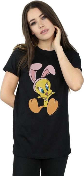 Actual product image Looney Tunes Womens/Ladies Tweety Pie Bunny Ears Cotton Boyfriend T-Shirt (M)